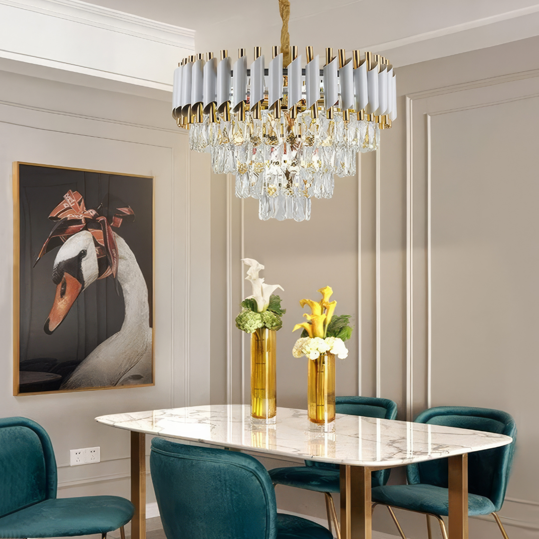 Candelabru Cristal WHITE PANTHER 40CM