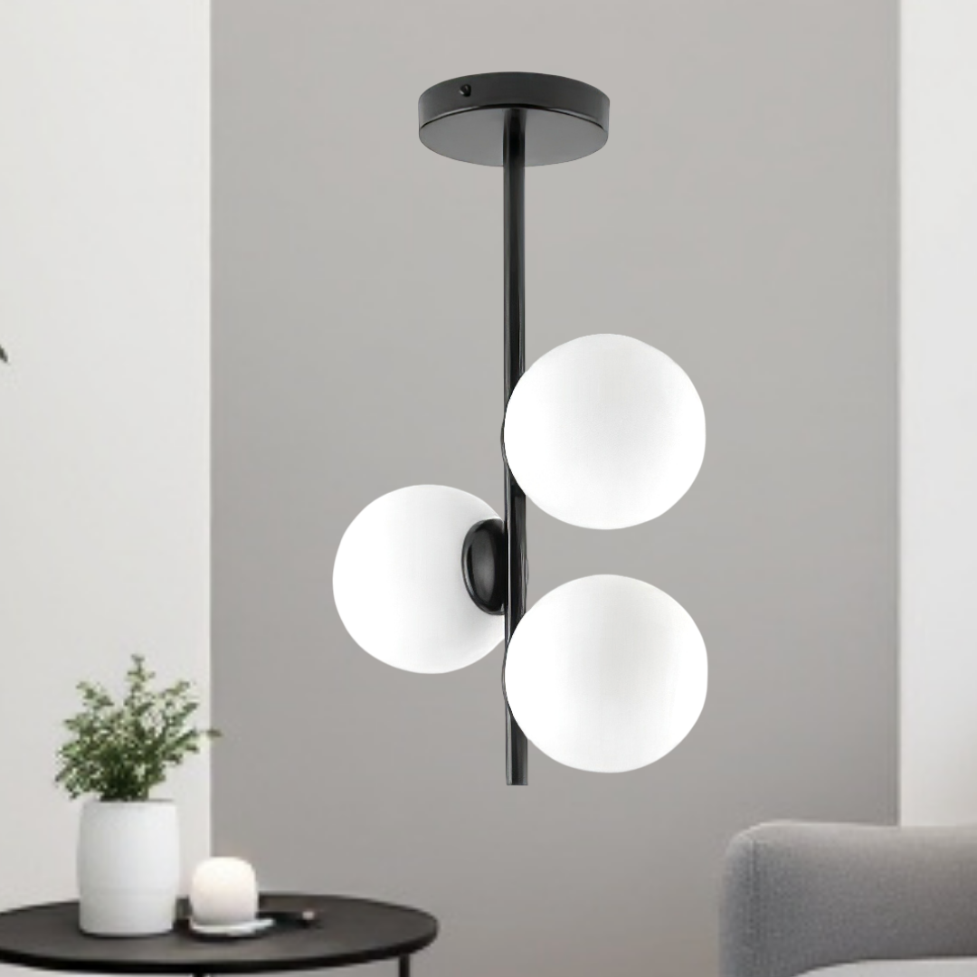 Lustra Abajur MAT Black ROD 3xE27