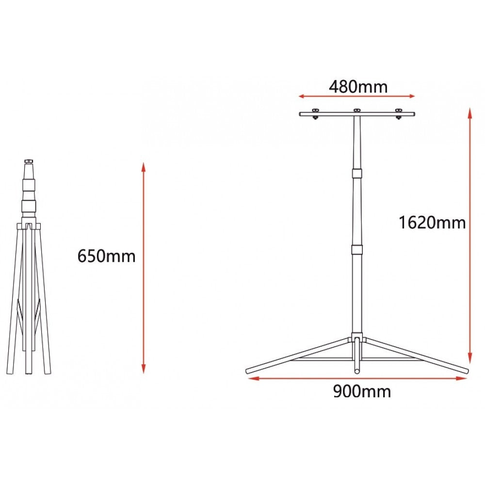 Stativ Proiector LED 1.6 Metri Reglabil Dublu