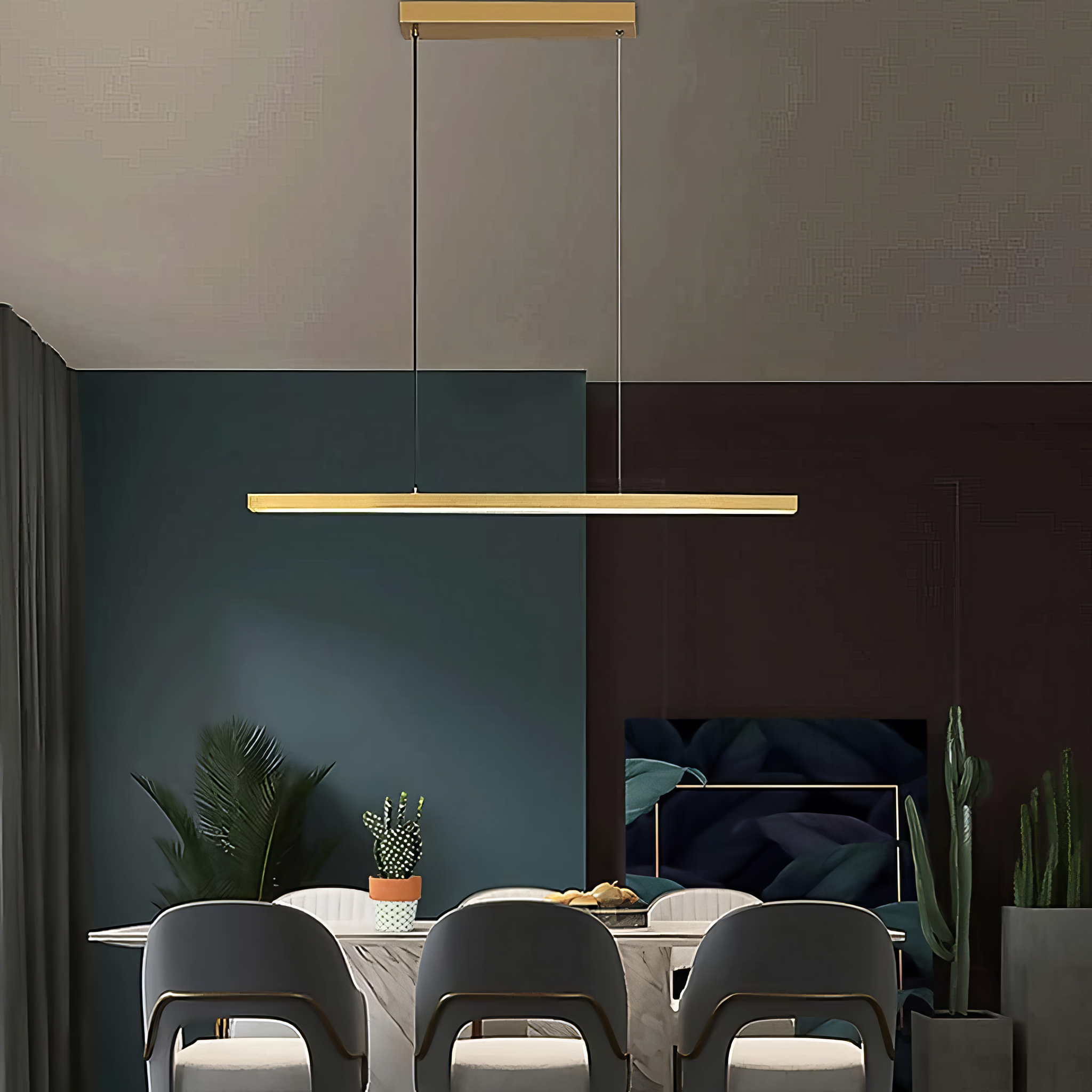 Lustra LED Suspendata 36W Elegant Office Gold Echivalent 300W