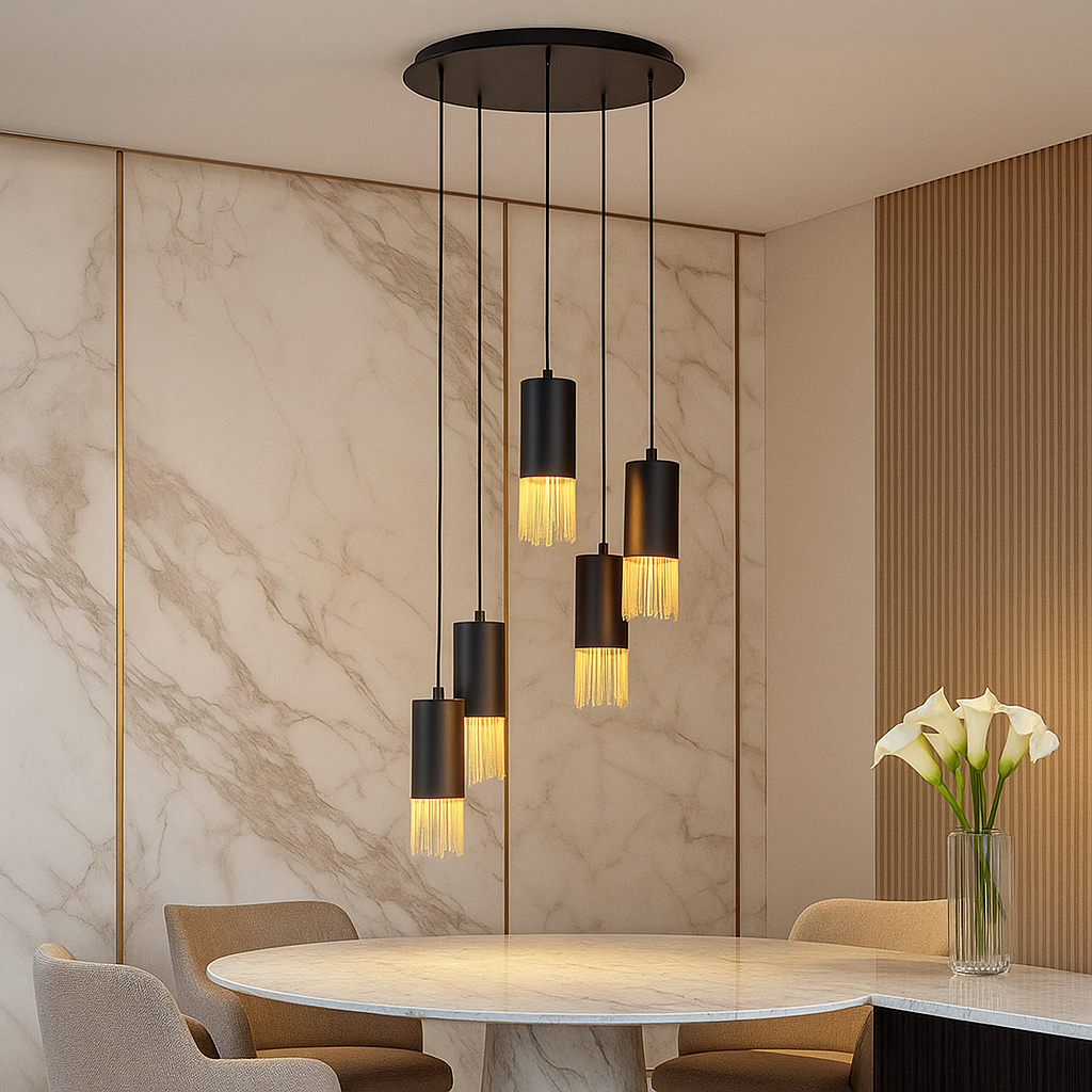 Lustra Suspendata COUNUZULUS 5xE27 IP20 Black