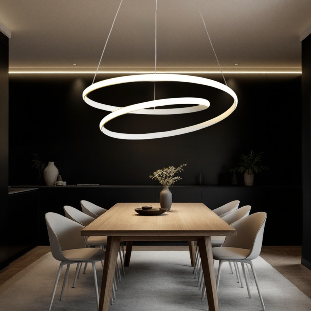 Lustra LED Alba Suspendata 120W Lumea Telecomanda Echivalent 600W