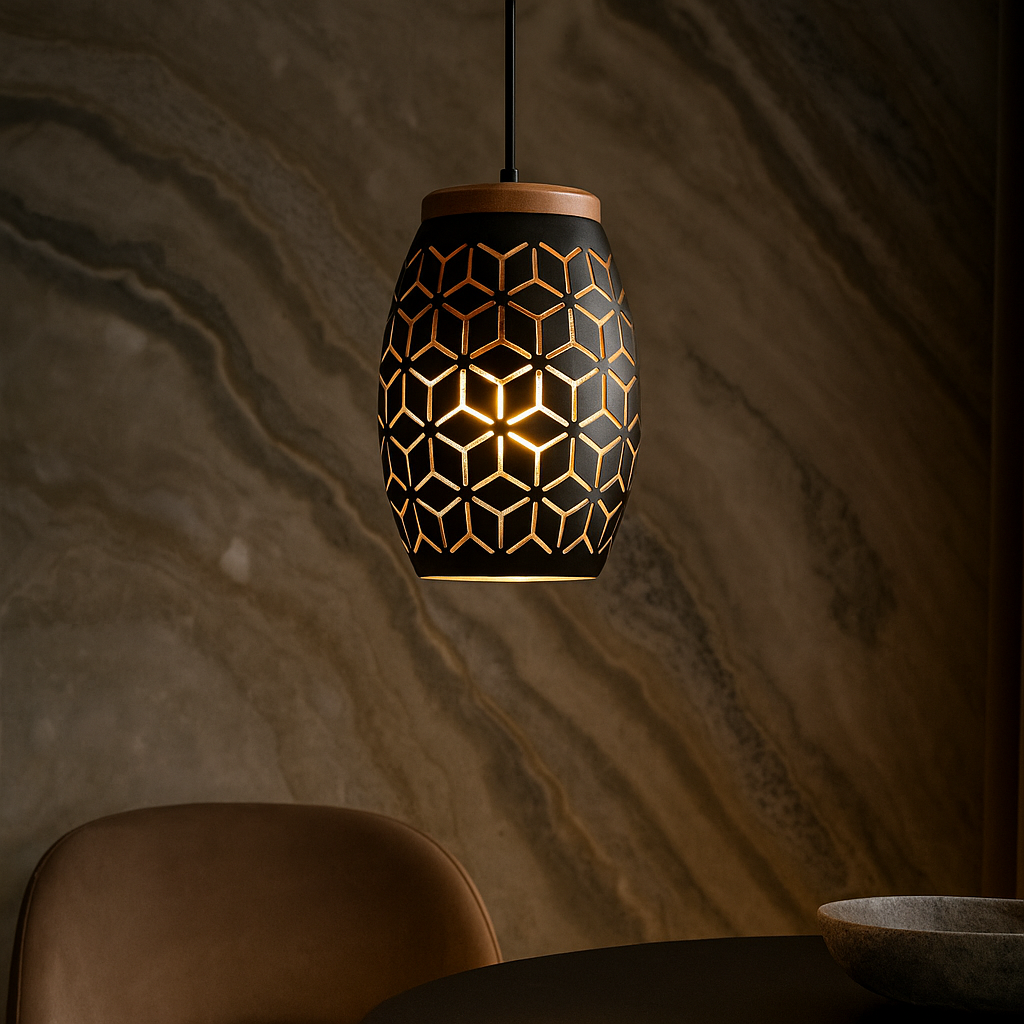 Pendul Decorativ BIDAR 1x E27 Black