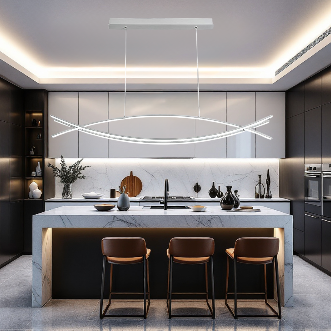 Lustra LED Suspendata 80W OFFICE  WHITE cu Telecomanda Echivalent 500W