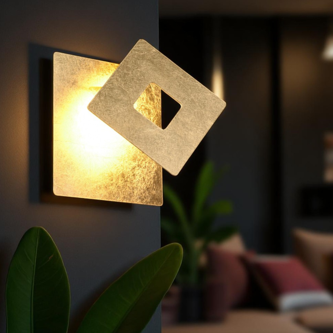 Aplica LED Luxury Square Gold LEANO