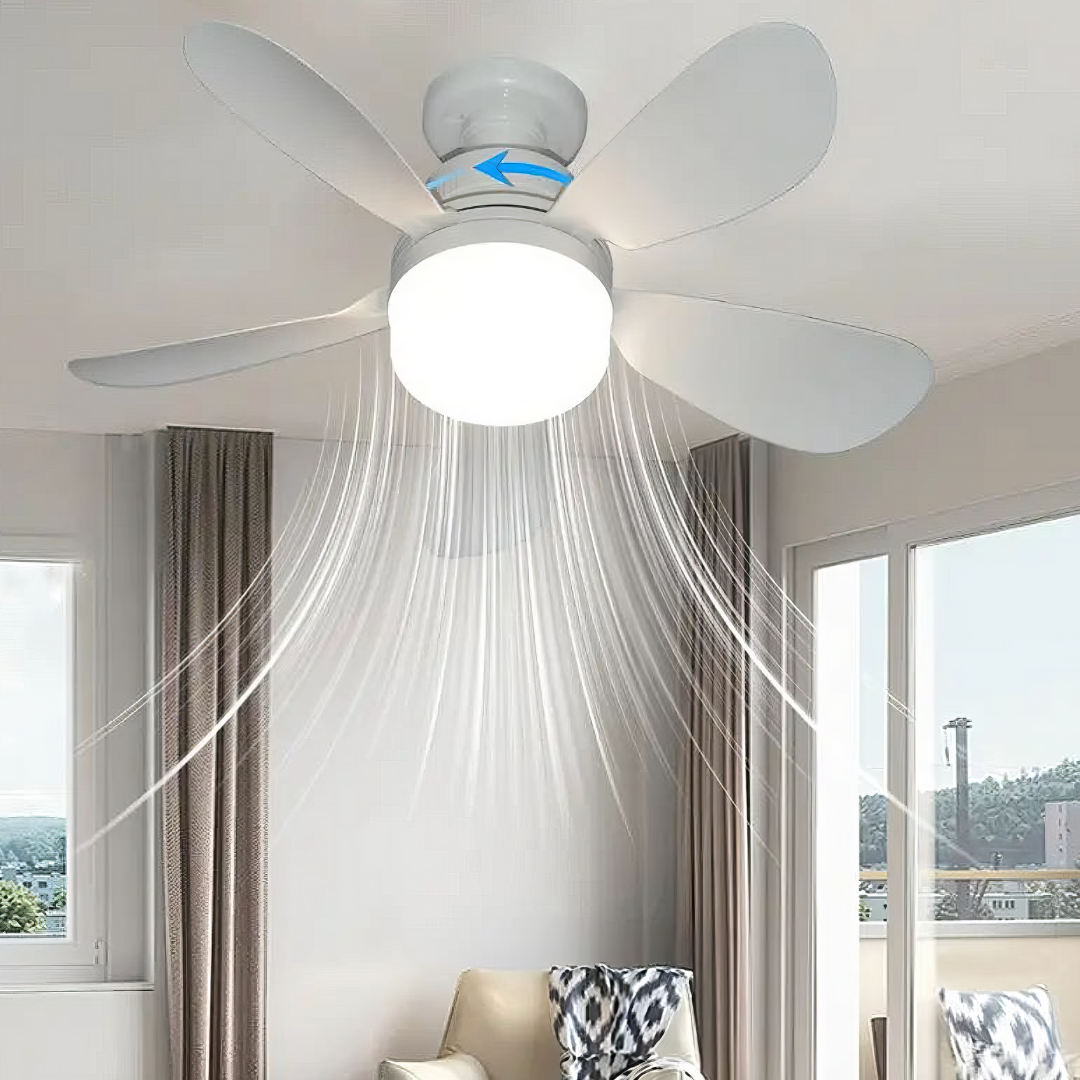 Bec LED E27 30W cu Ventilator, 3 Lumini si telecomanda