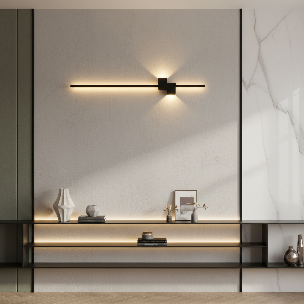 Aplica LED MILO LINES 28W Neagra Echivalent 200W