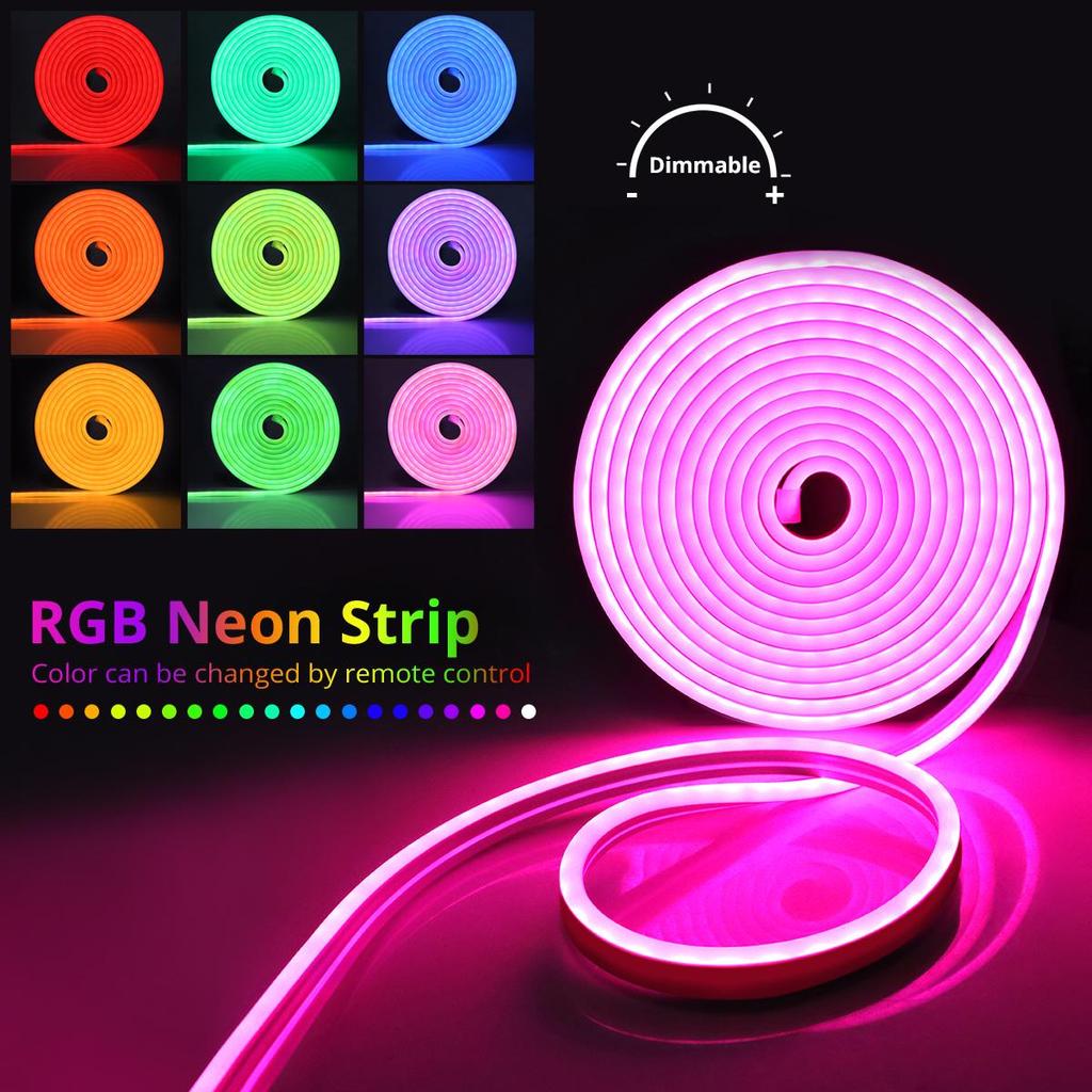 KIT NEON FLEX LED RGB IC SMART DIGITAL 12V 5m Telecomanda