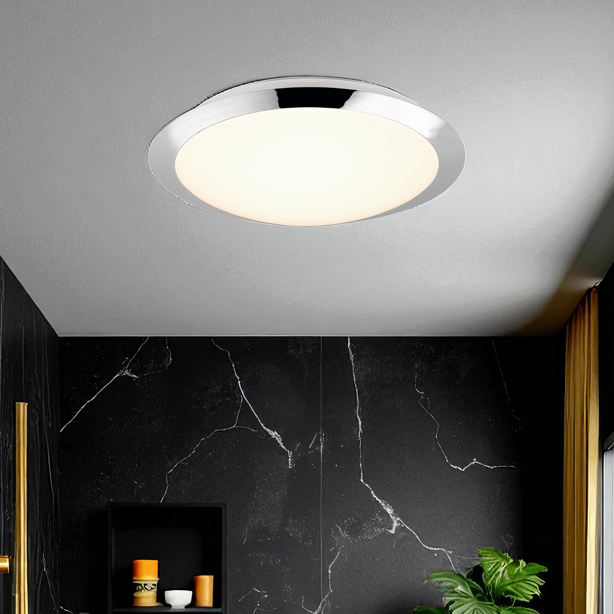 Plafoniera LED Baie IP44 Umberto Crom 12W Echivalent 100W