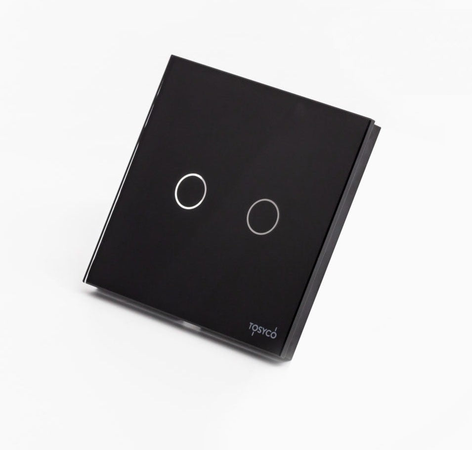 Intrerupator dublu wireless cu touch din sticla