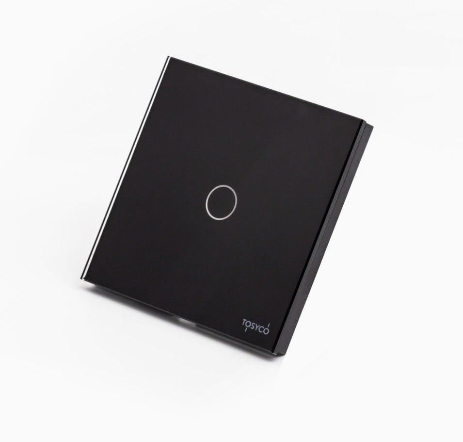 Intrerupator cap scara - cruce simplu wireless cu touch din sticla