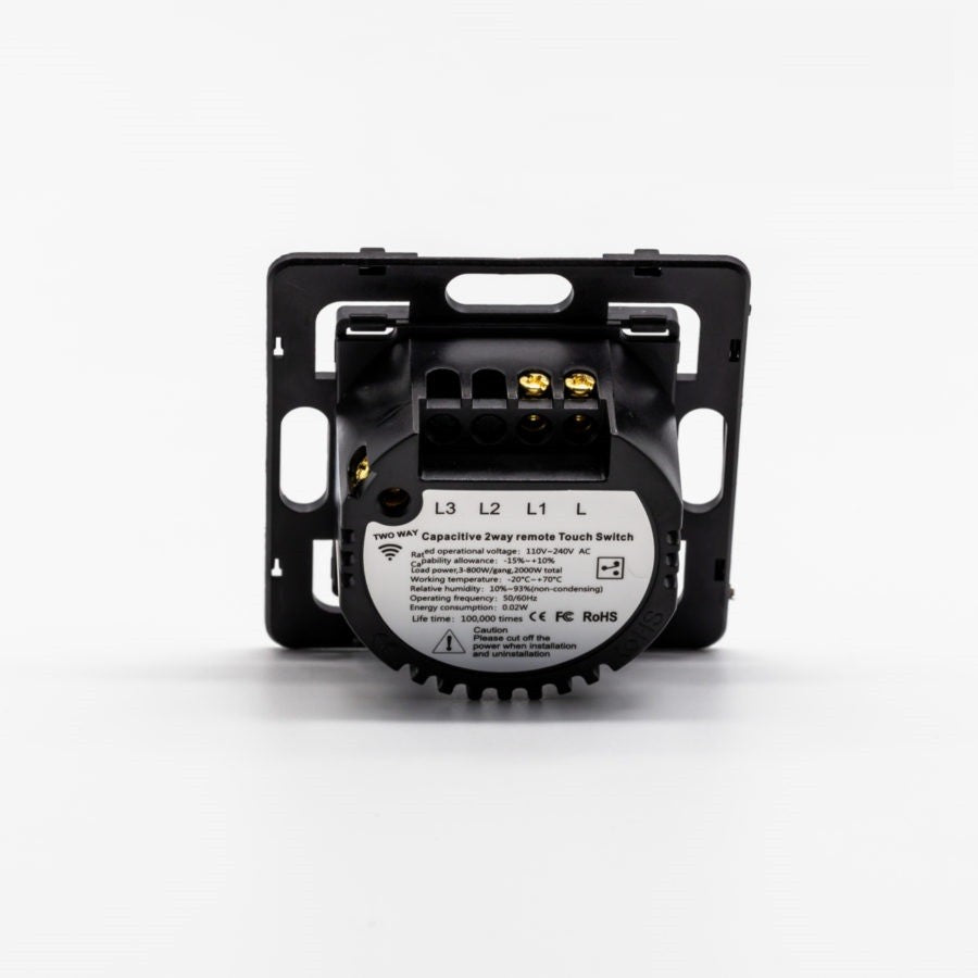 Intrerupator cap scara - cruce simplu wireless cu touch din sticla