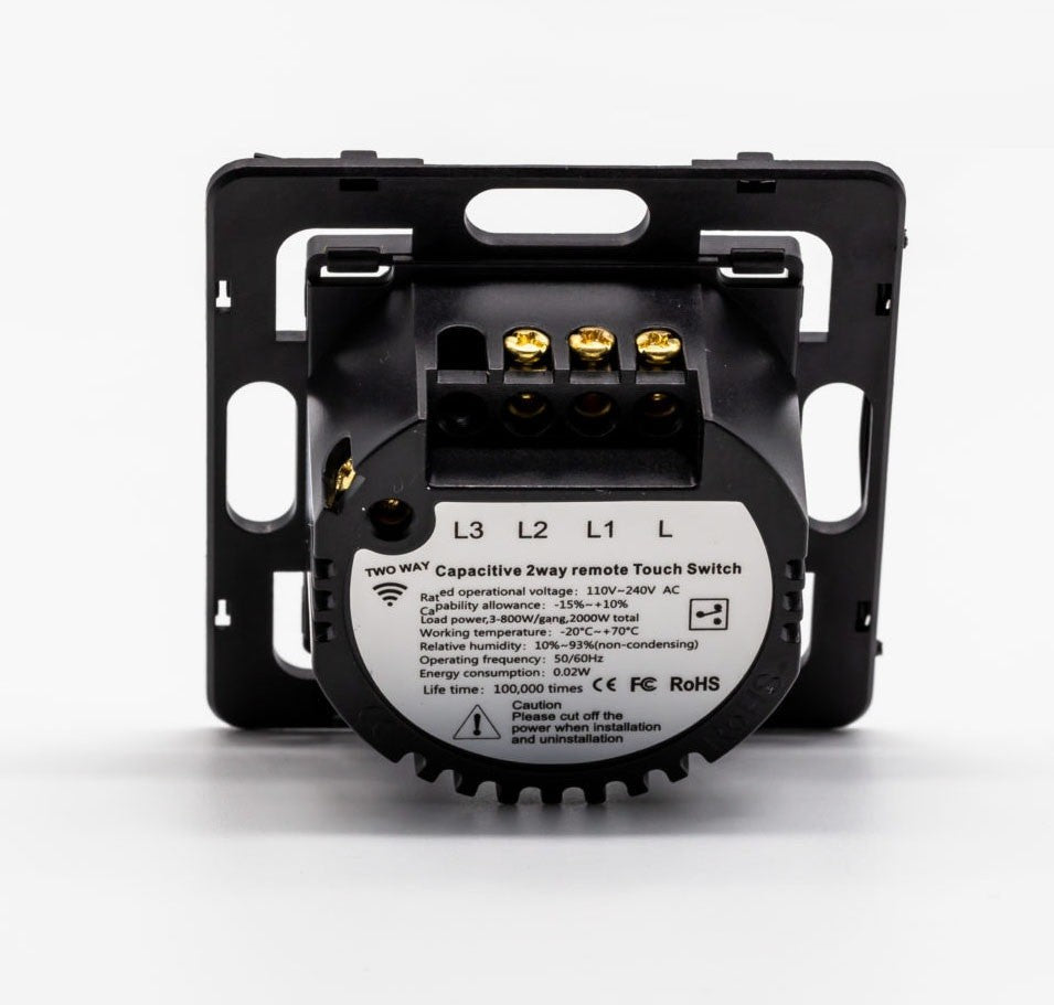 Intrerupator cap scara - cruce dublu  cu touch din sticla