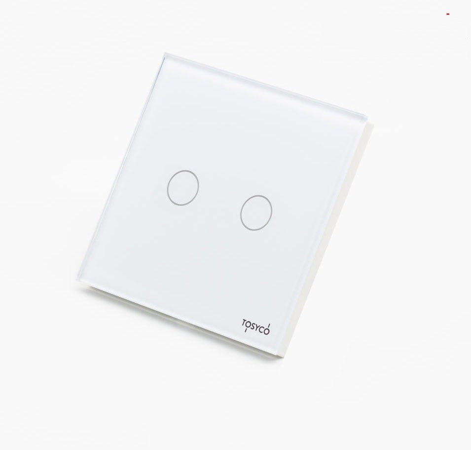 Intrerupator dimabil dublu wireless cu touch din sticla