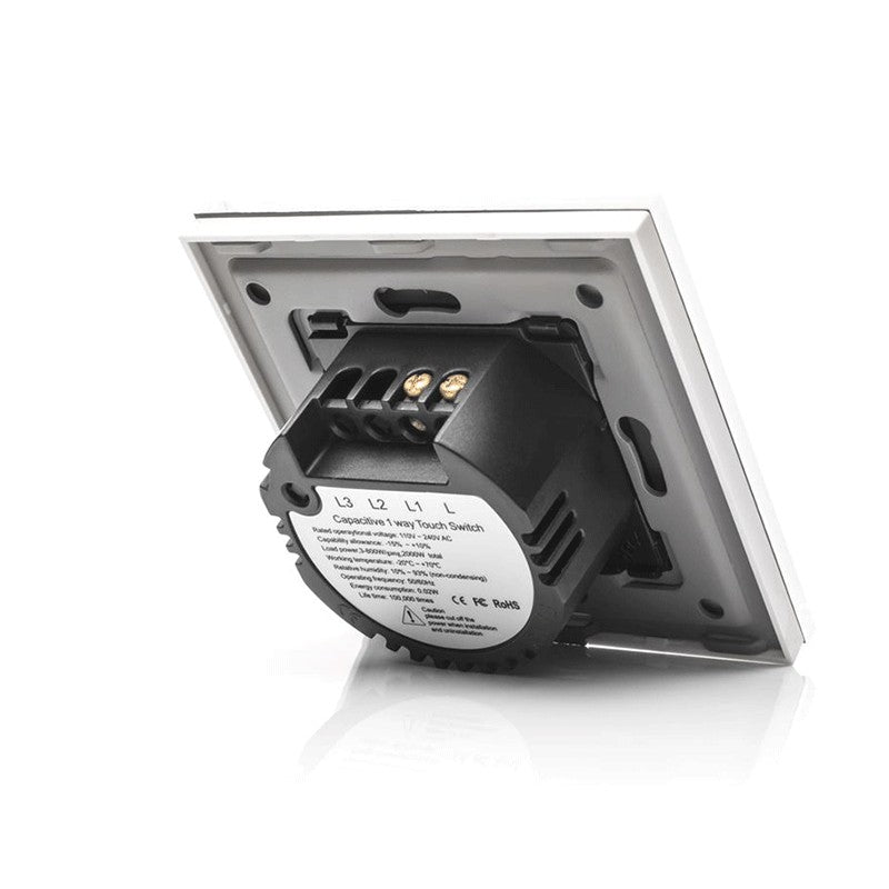 Intrerupator dimabil dublu wireless cu touch din sticla