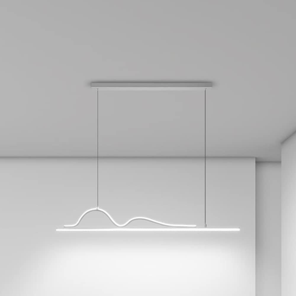 Lustra LED Snake Suspendata White Echivalent 400W Telecomanda