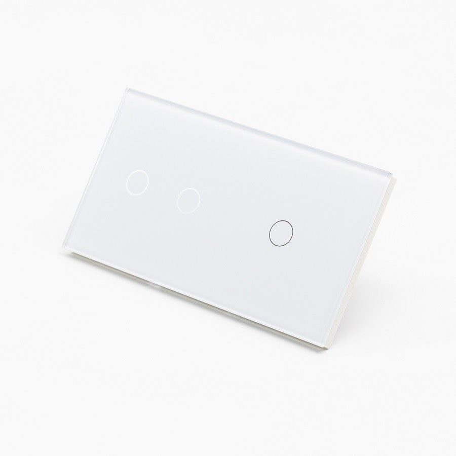 Intrerupator dublu + simplu cu touch din sticla