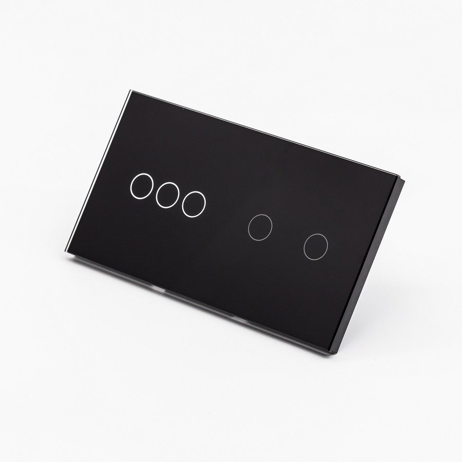 Intrerupator triplu + dublu cu touch din sticla