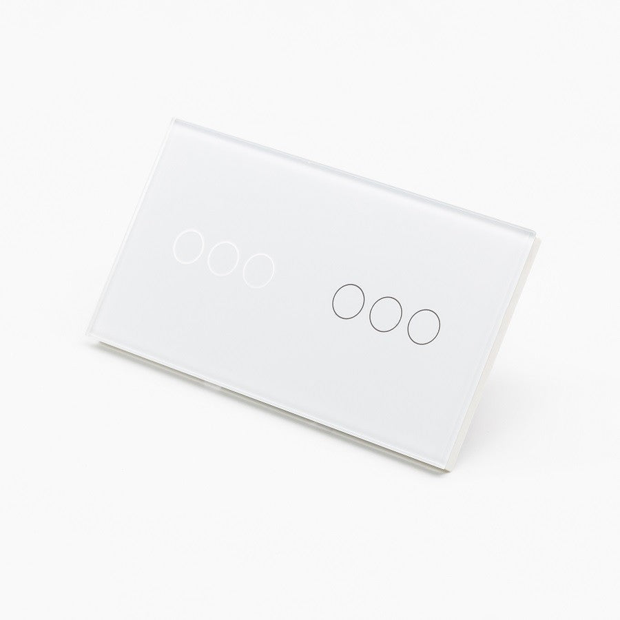 Intrerupator triplu + triplu cu touch din sticla