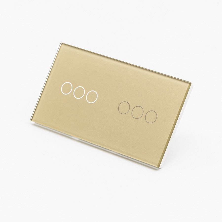 Intrerupator triplu + triplu cu touch din sticla