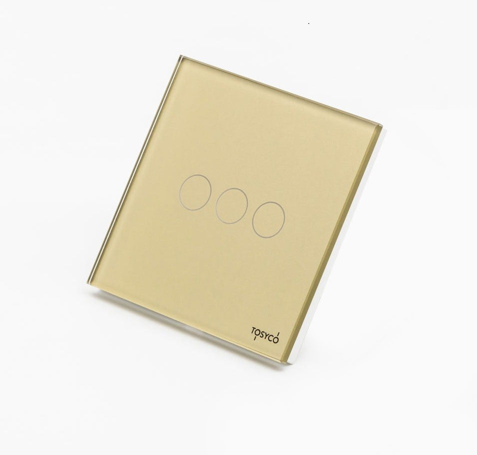 Intrerupator triplu cu touch din sticla