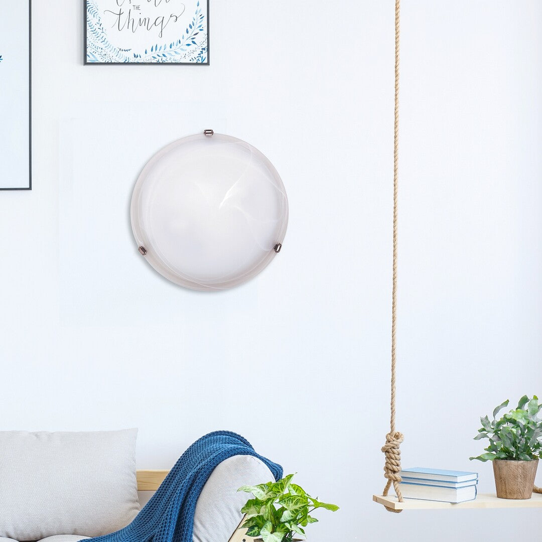 Plafoniera SALOME White & Silver Rotunda 30CM