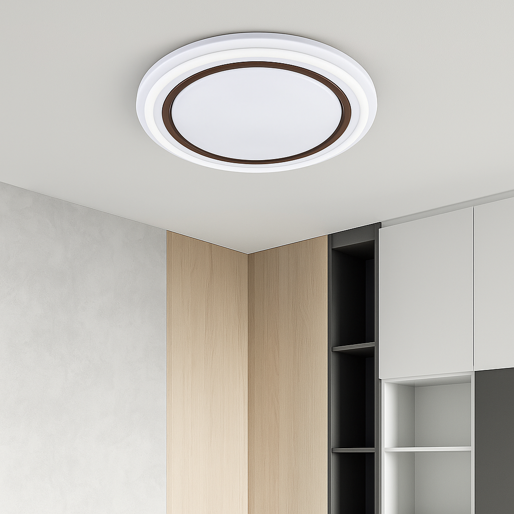 Plafoniera LED Sparkle Alb+Negru, 46cm, 3 Lumini, Echivalent 300W