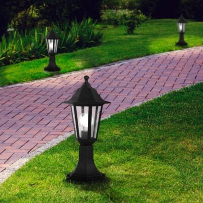 Stalp Ornamental De Gradina DUANERA Tip Felinar Negru 42CM