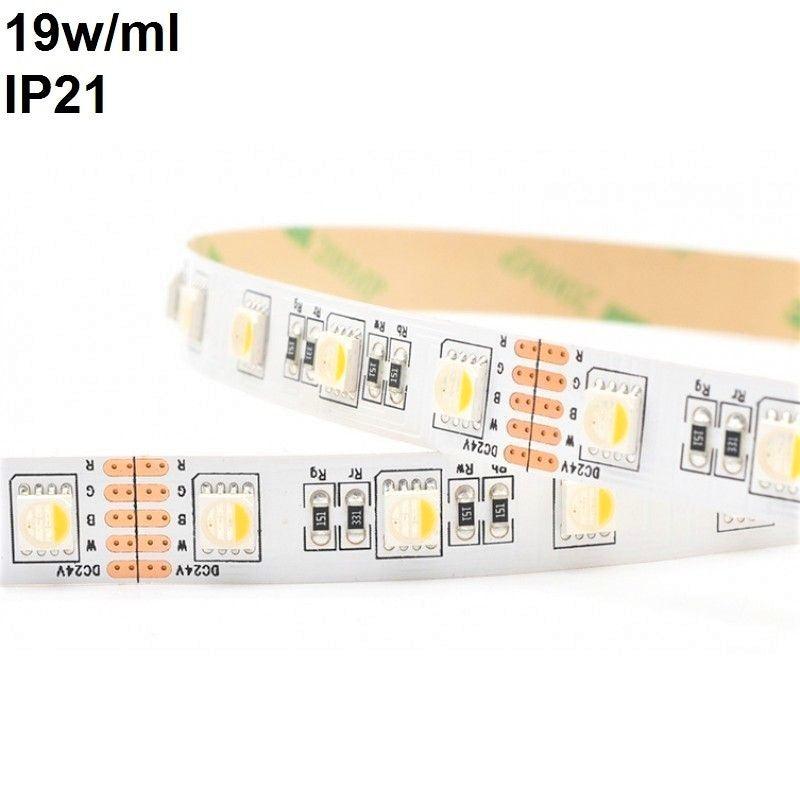Banda LED 5050 60 SMD-ML Interior RGBW Cu Lumina Rece - rola 5 metri