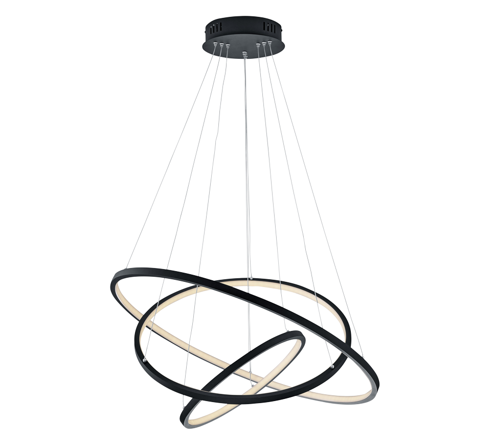 Lustra LED RGB-CCT AARON Black WIZ SMART Echivalent 1000W Telecomanda