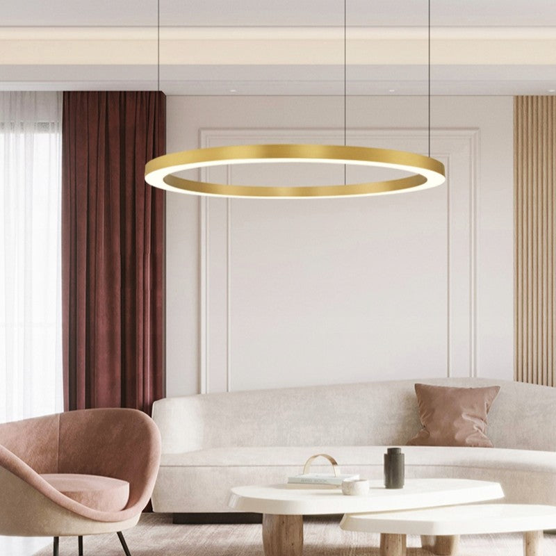 Lustra LED Suspendata TULLIO 60cm Gold 1 Segment Echivalent 300W