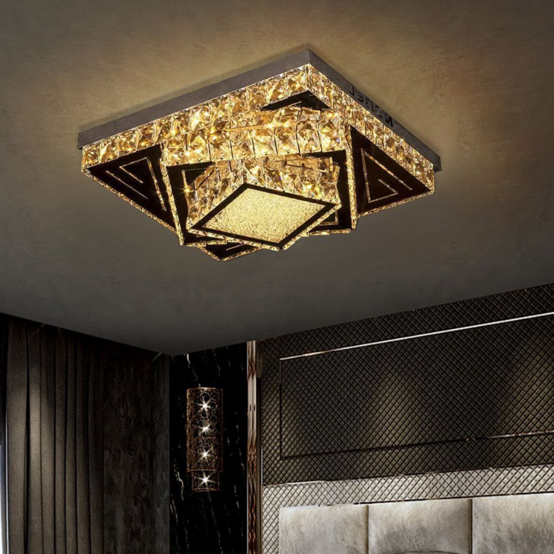 Lustra LED Cristal Aplicata Royal Prism Telecomanda Echivalent 500W