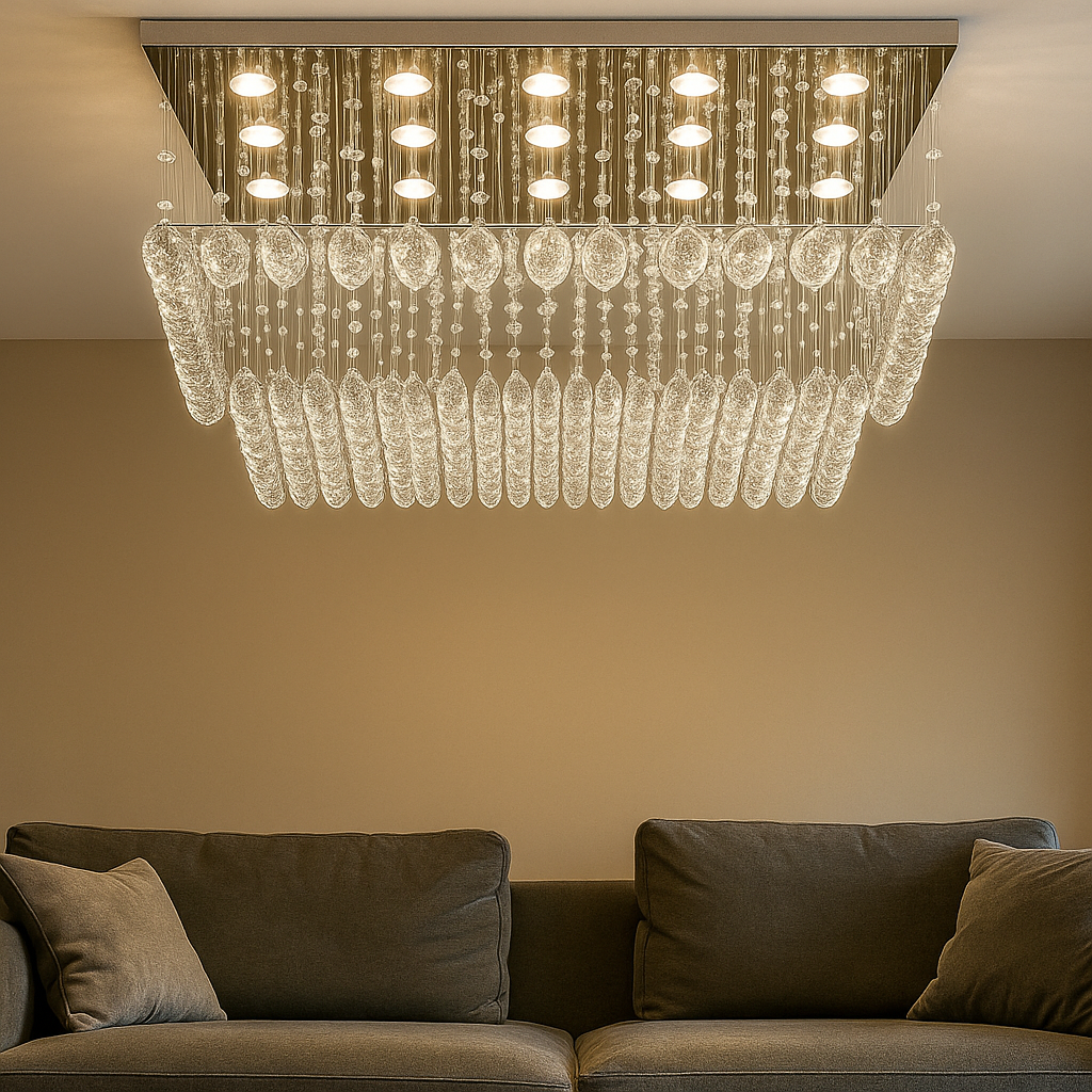 Candelabru LED Cristal Elyra 15x5W Silver Echivalent 600W