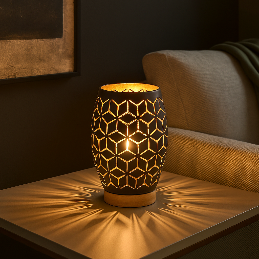 Veioza Decorativa BIDAR 1xE27 Neagra