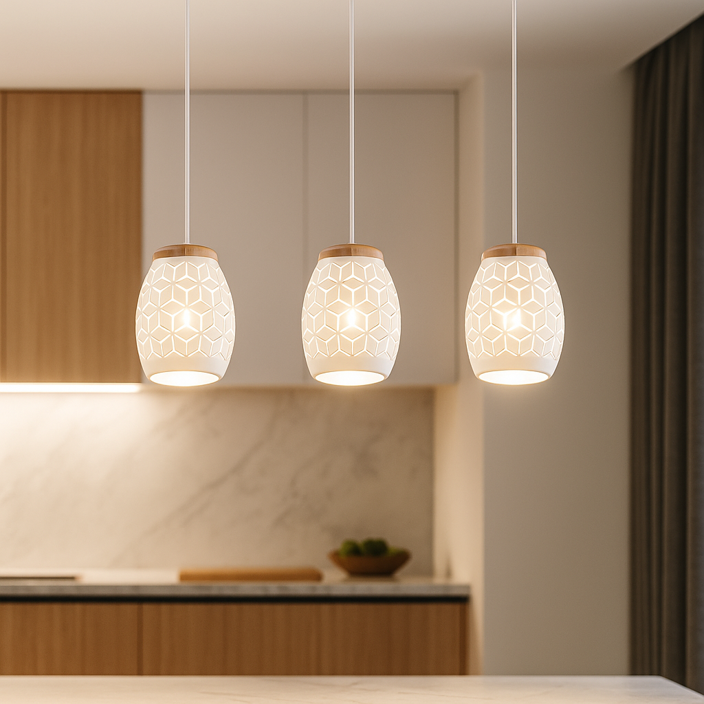 Lustra Suspendata 3xE27 BIDAR Alba