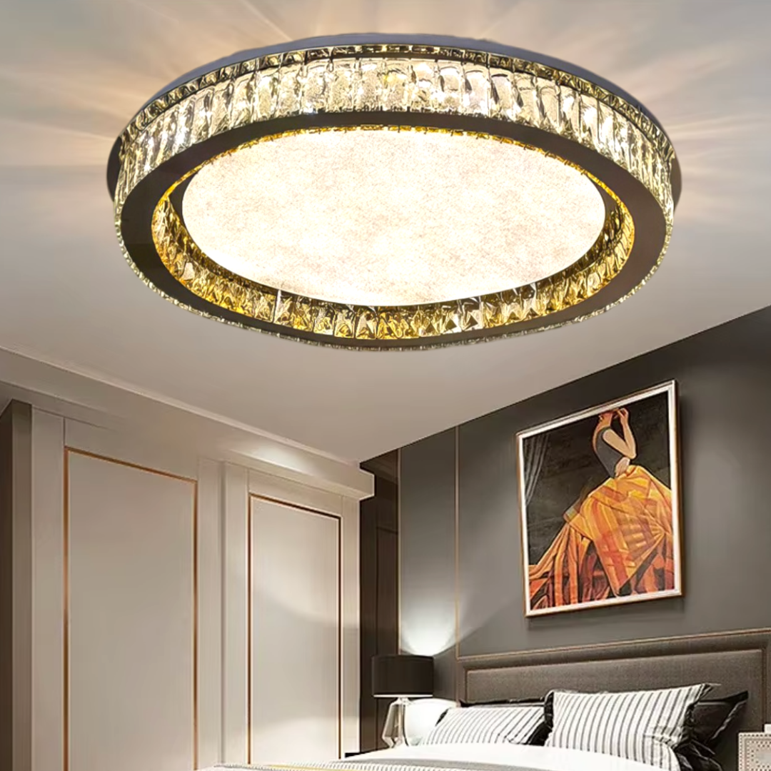 Lustra LED Cristal Aplicata Glamour Halo Telecomanda 50-80CM