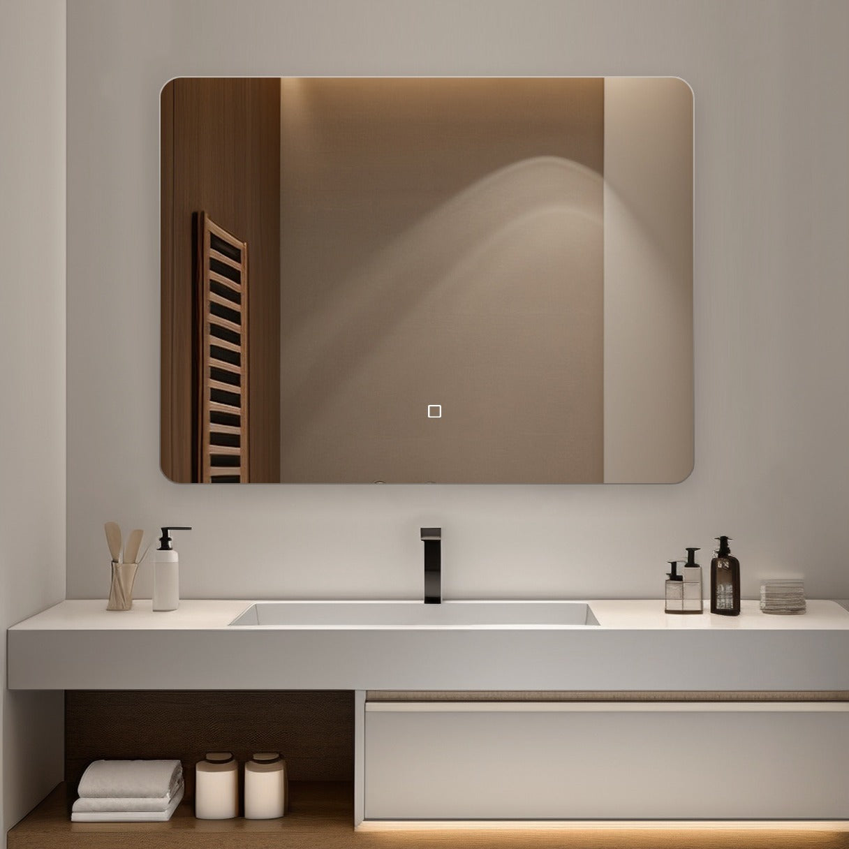 Oglinda LED Dreptunghiulara 80x60cm Functie Dezaburire si Touch