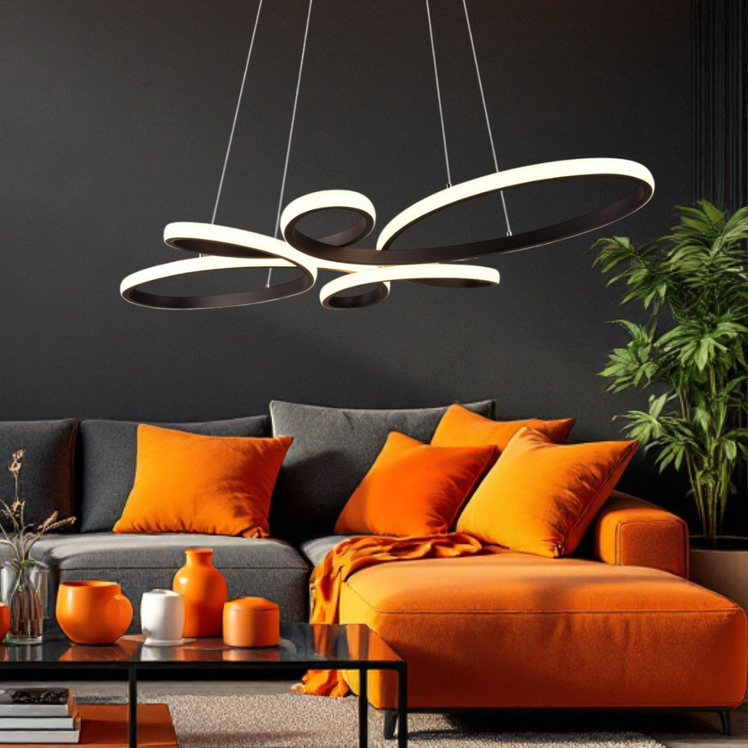 Lustra LED Suspendata PREMIUM Fly Black Echivalent 400W Dimabila