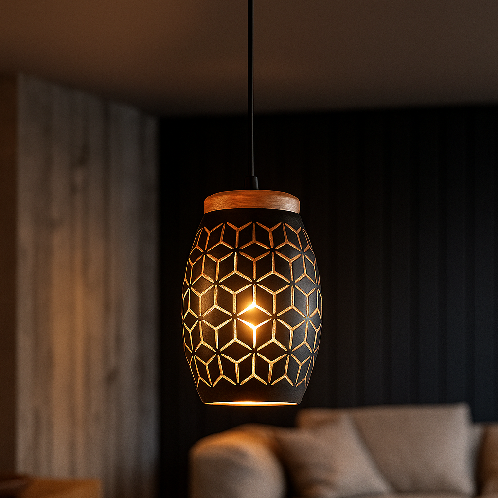 Pendul Decorativ BIDAR 1x E27 Black