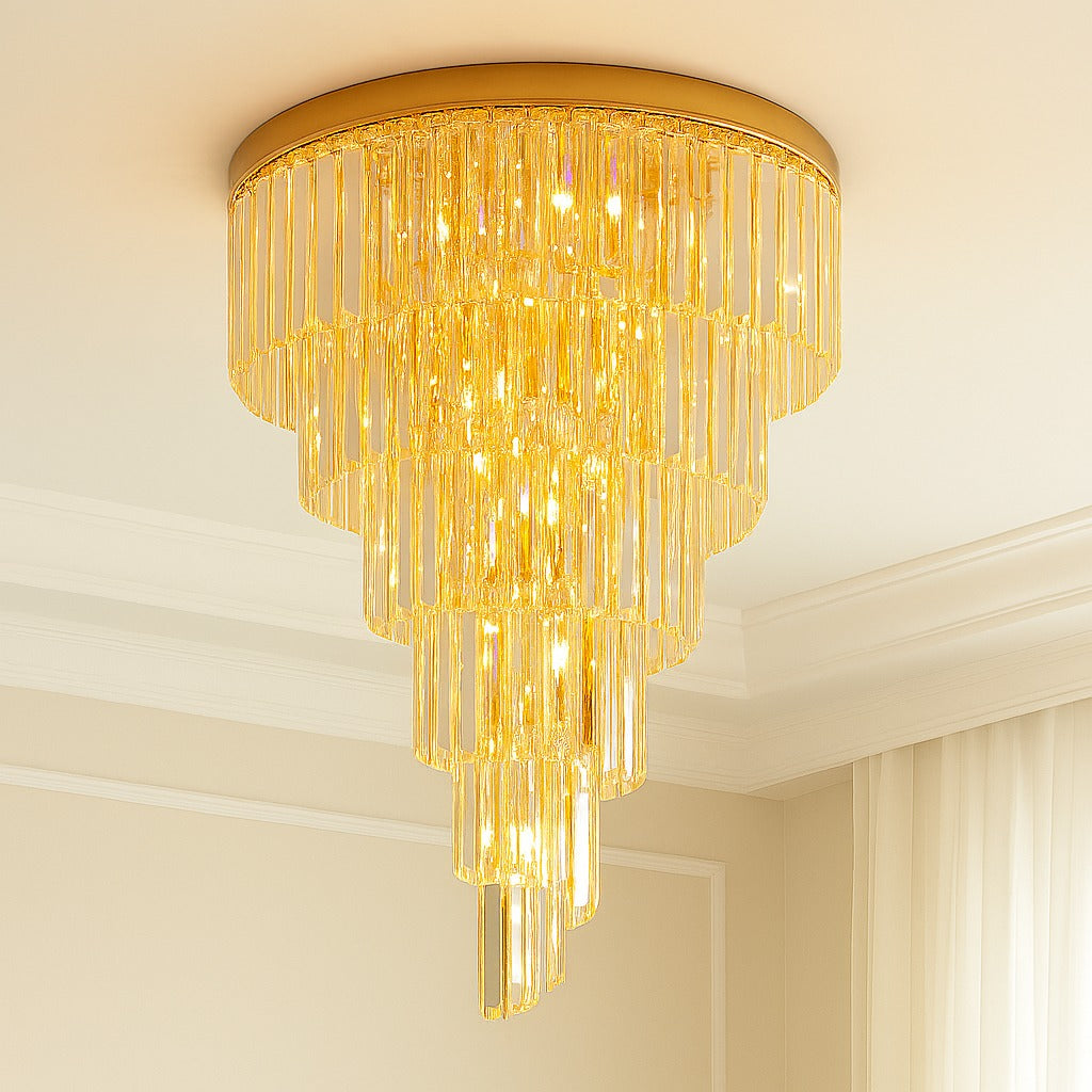 Candelabru Cristal Luxury Golden Spiral