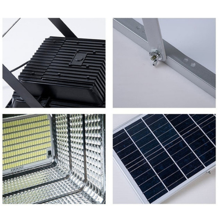 Proiector LED Negru cu Panou Solar 200W telecomanda