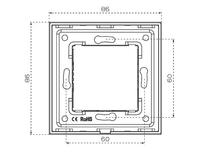 Priză Schuko simplă cu ramă din sticlă