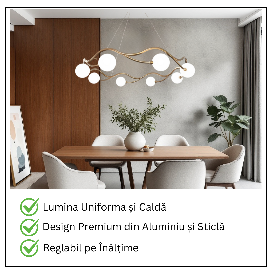 Lustra Abajur MAT GOLD Elven Ring 8xG9 60cm