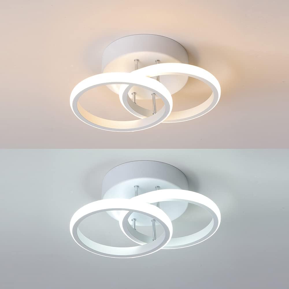 Lustra LED 28W Double RING Alb Echivalent 150W