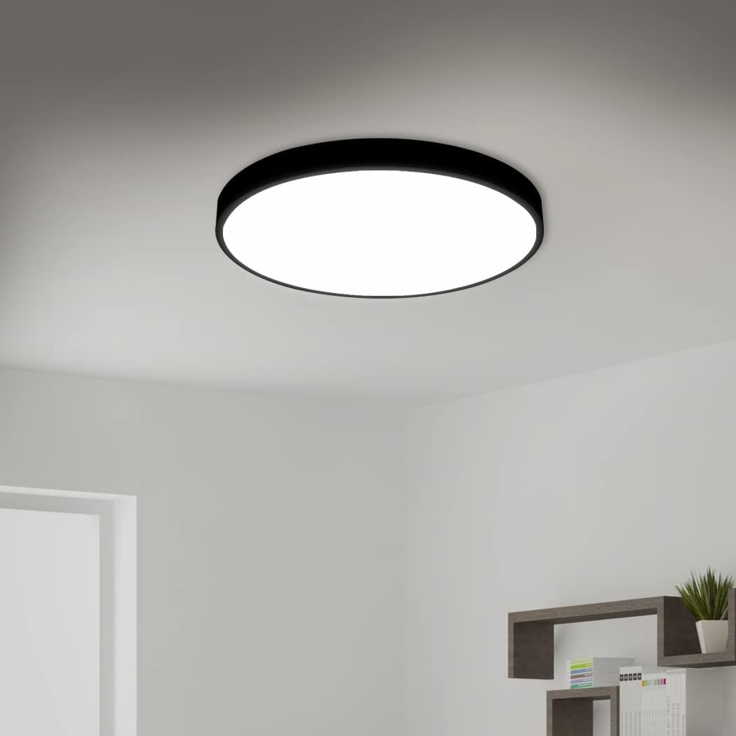 Plafoniera LED 40W ULTRA-THIN BLACK Rotunda Echivalent 400W