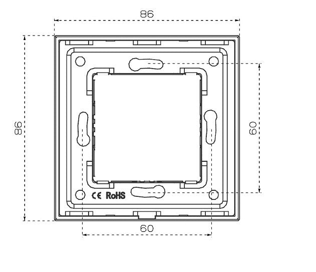 Priză dubla TV + LAN cu ramă din sticlă