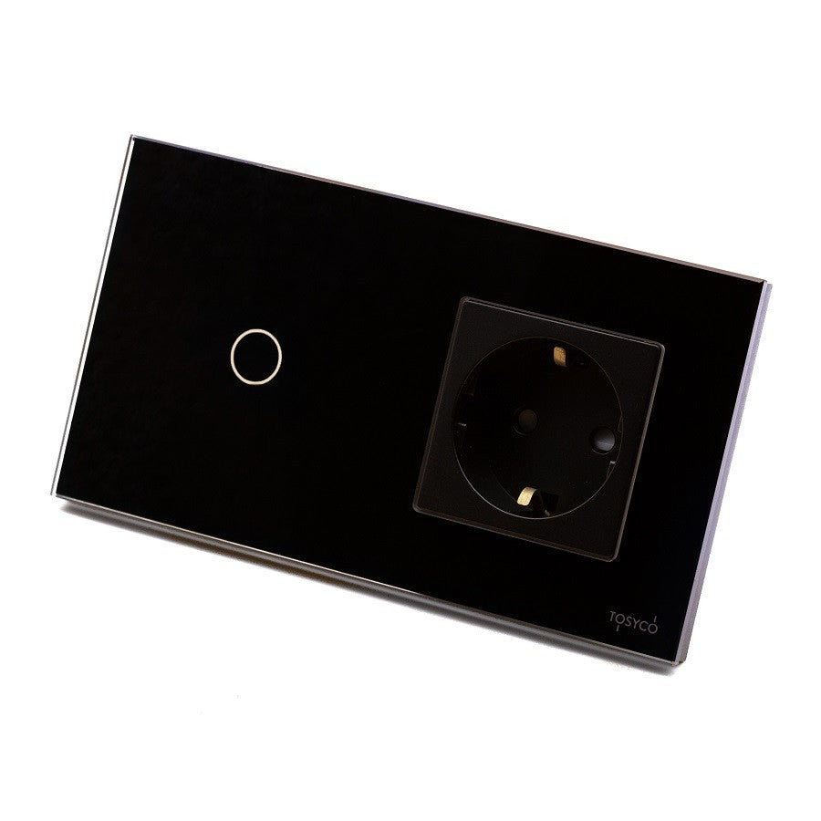 Întrerupător simplu cu touch (tactil) + priză Schuko