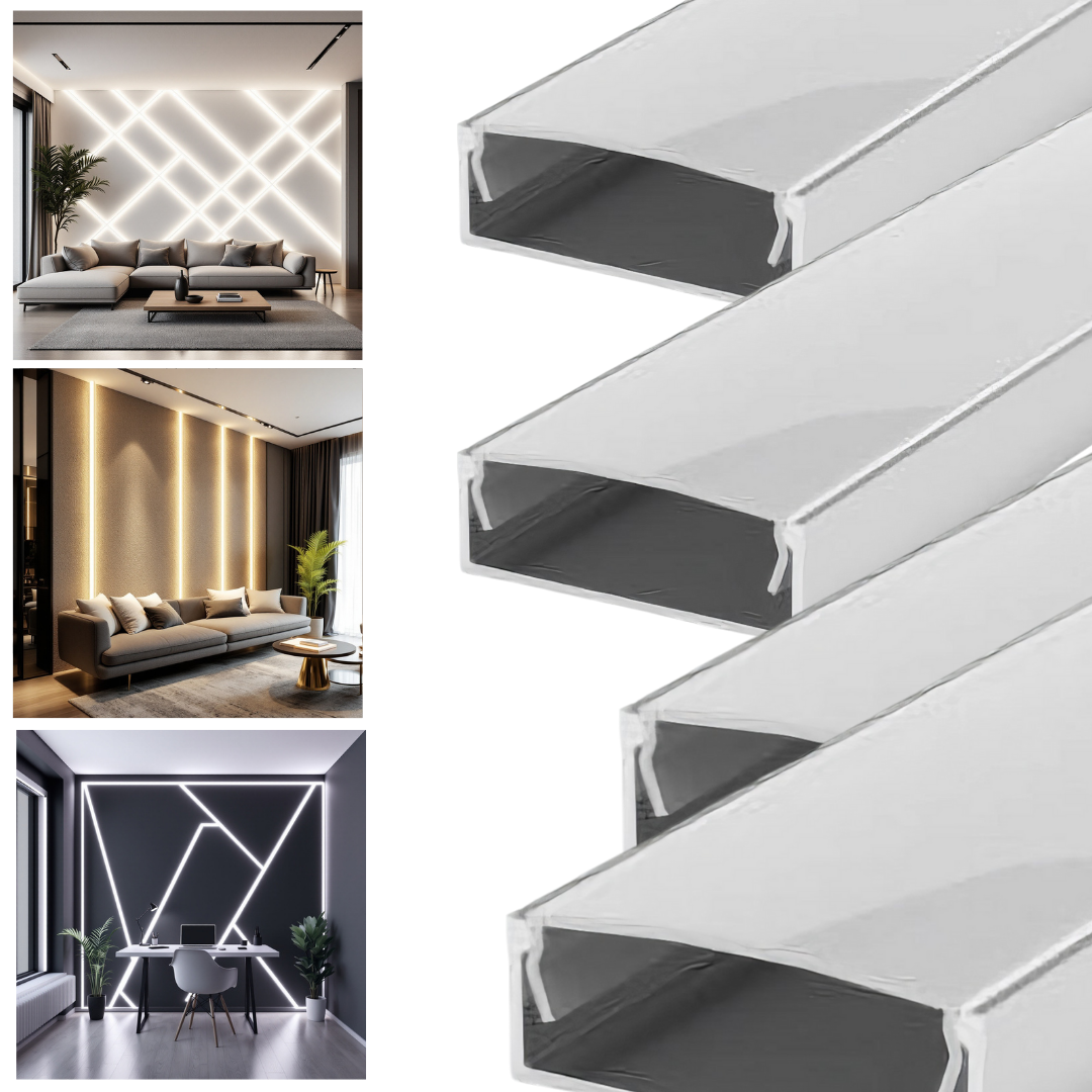 Profil Banda LED Aplicat Plat XL Dispersor Alb Mat 2M