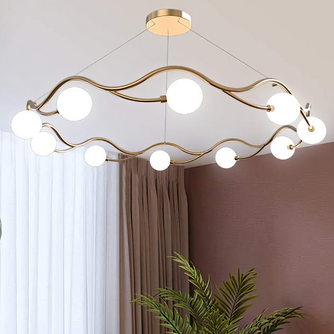 Lustra Abajur MAT GOLD Elven Ring 10xG9 80cm