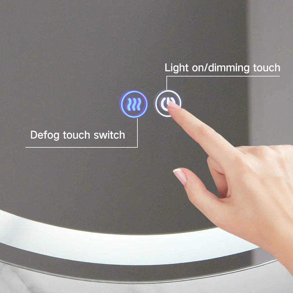 Oglinda LED Ovala, 3 Lumini, 50x80cm Functie Dezaburire si Touch J120